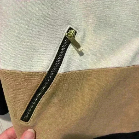 Chicos thick knit brass button color block blazer Professional office career GUC - Picture 5 of 8